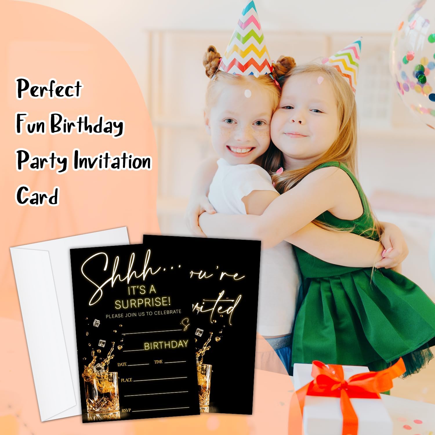 Shhh Its A Surprise Birthday Party Invitation Cards Set