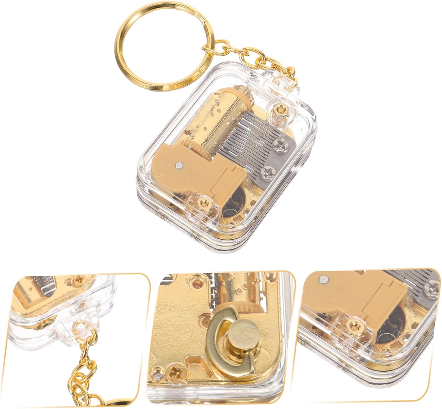 VICASKY 4pcs Mini Musical Box Keychain Pendant for Boys and Girls
