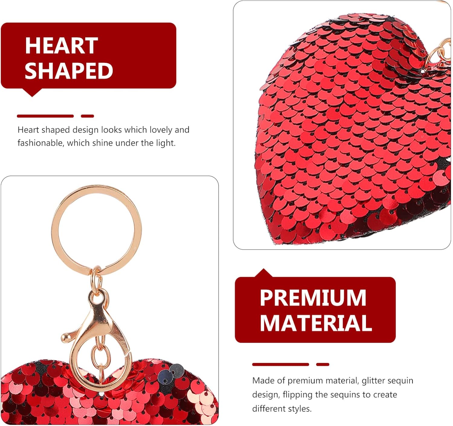 24pcs Heart Shaped Glitter Keychains for Valentines Day and Special Occasions
