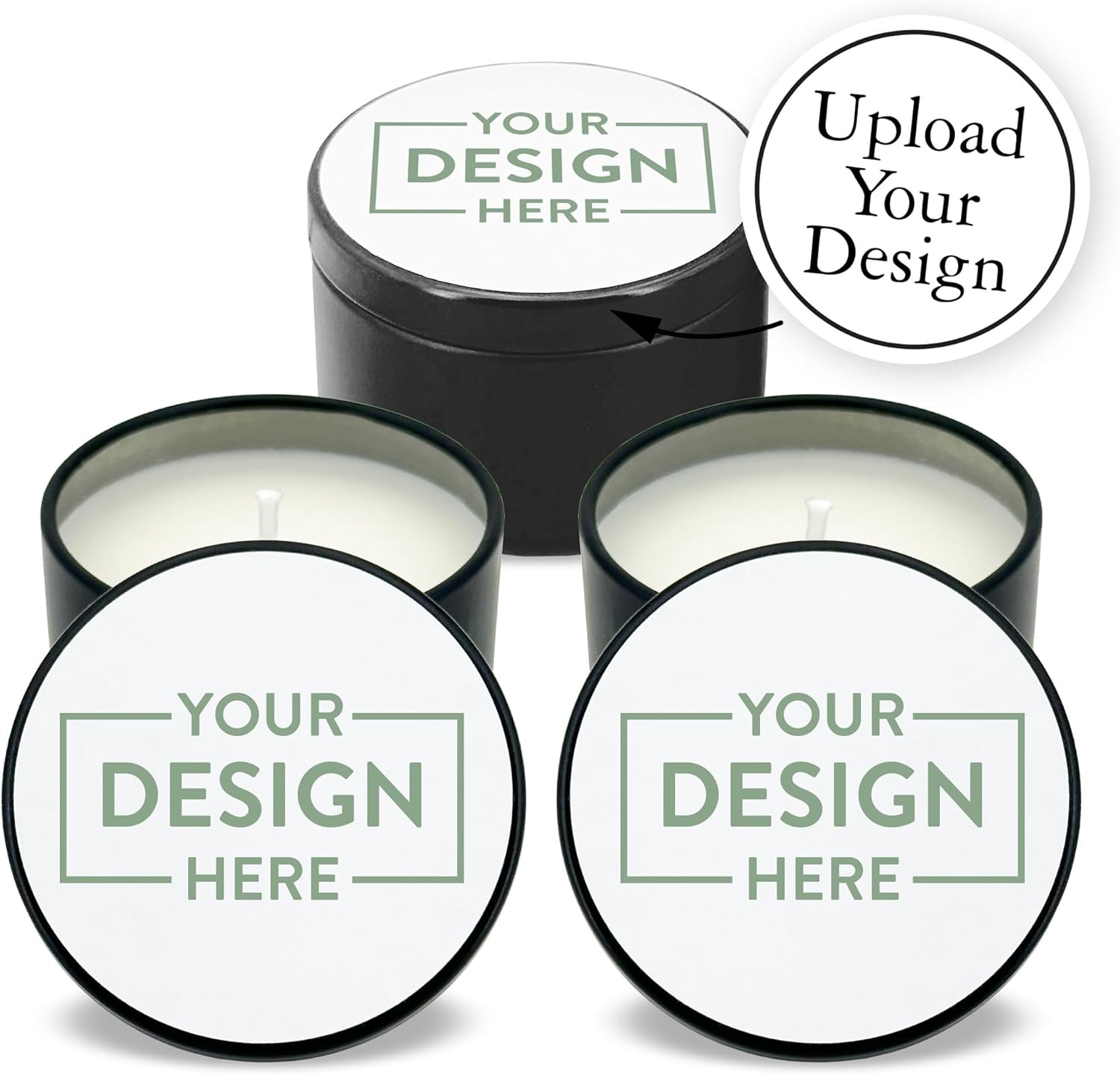 Personalized Candles with Photo Custom Wedding Favor Tin Set