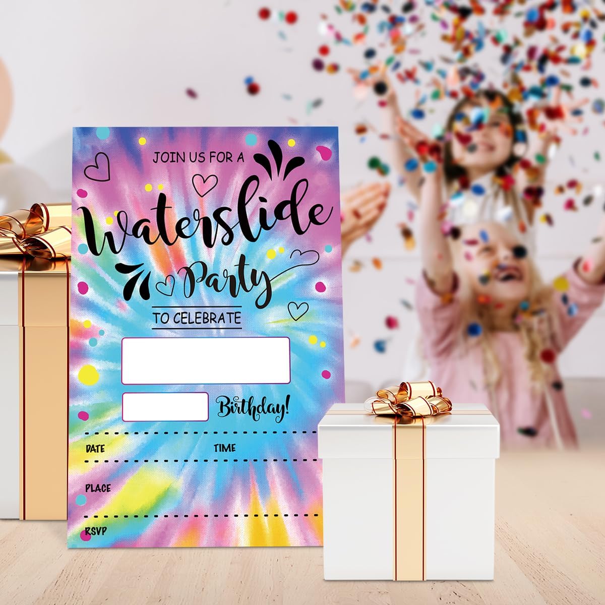 Waterslide Birthday Invitations Set of 20 with Envelopes