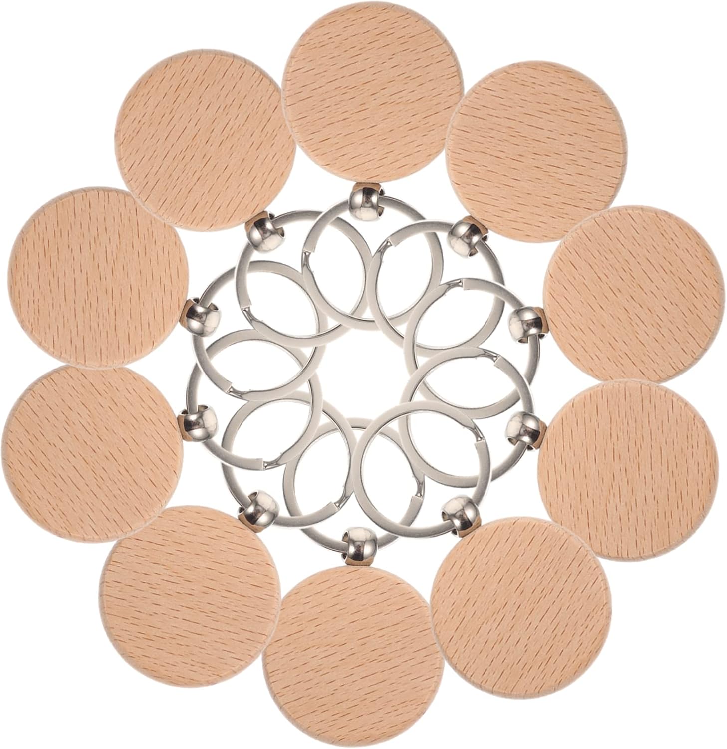 Housoutil 30pcs DIY Wood Keychain Blanks for Personalization Projects