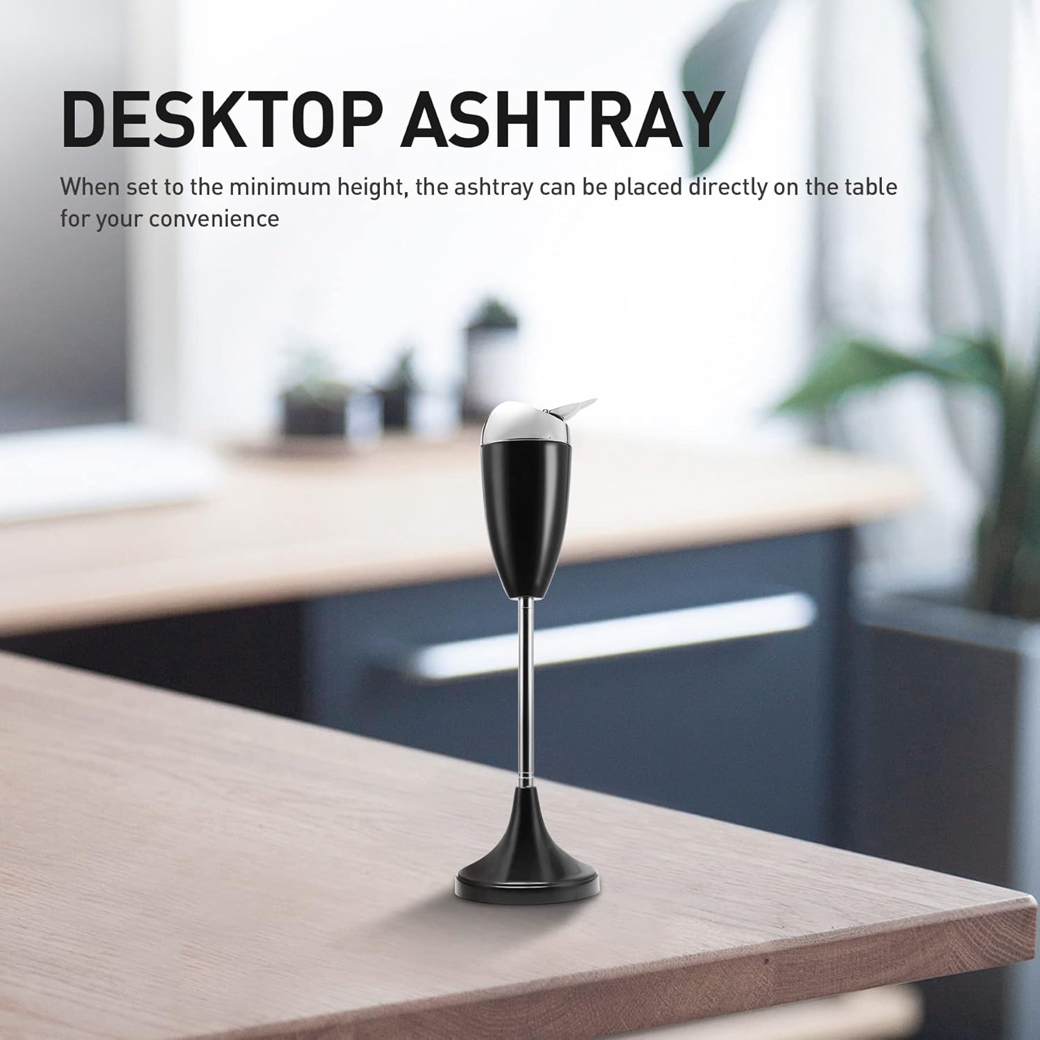 Adjustable Ashtray with Lid for Outdoor Use