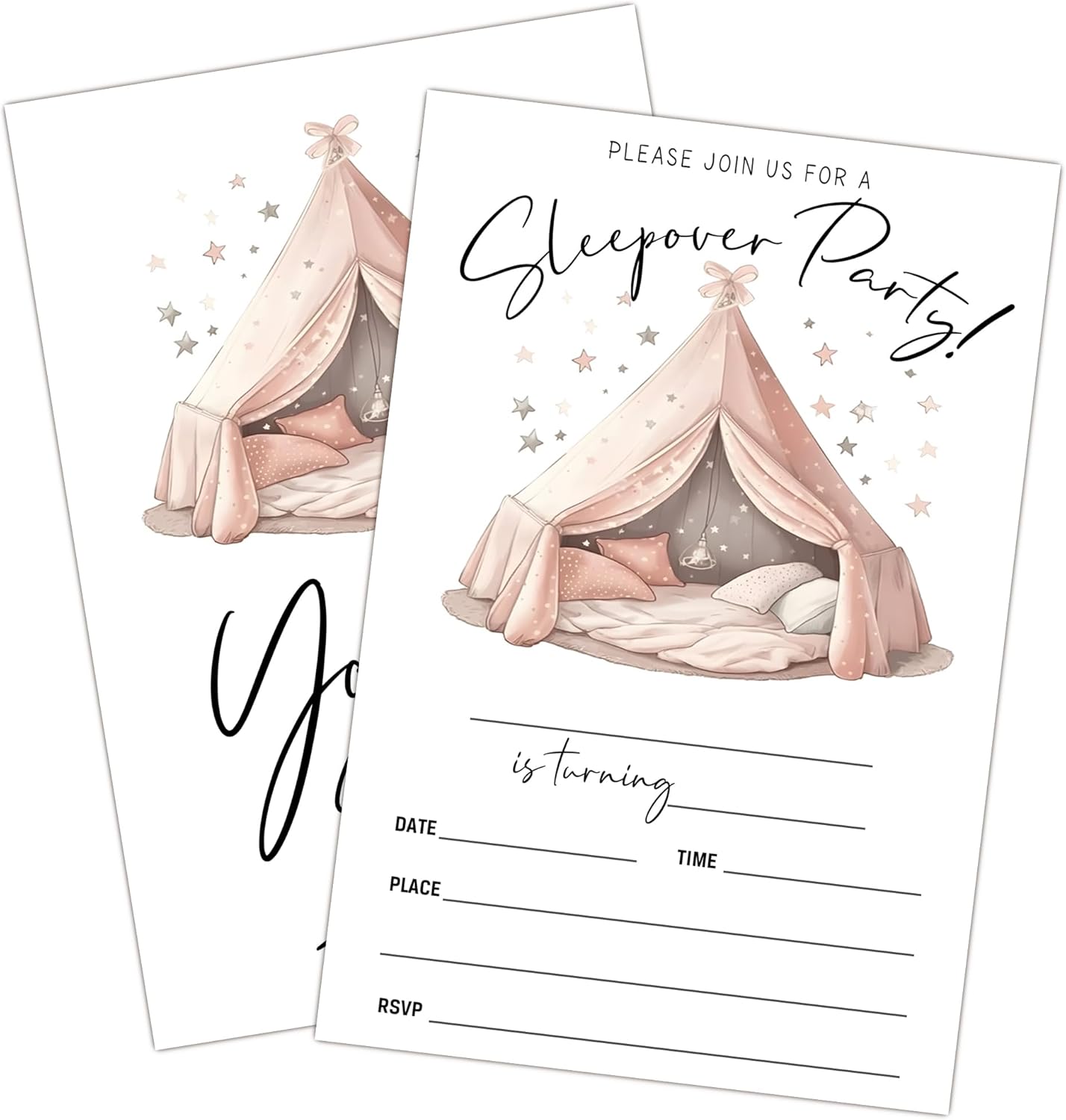 Sleepover Party Invitations with Envelopes
