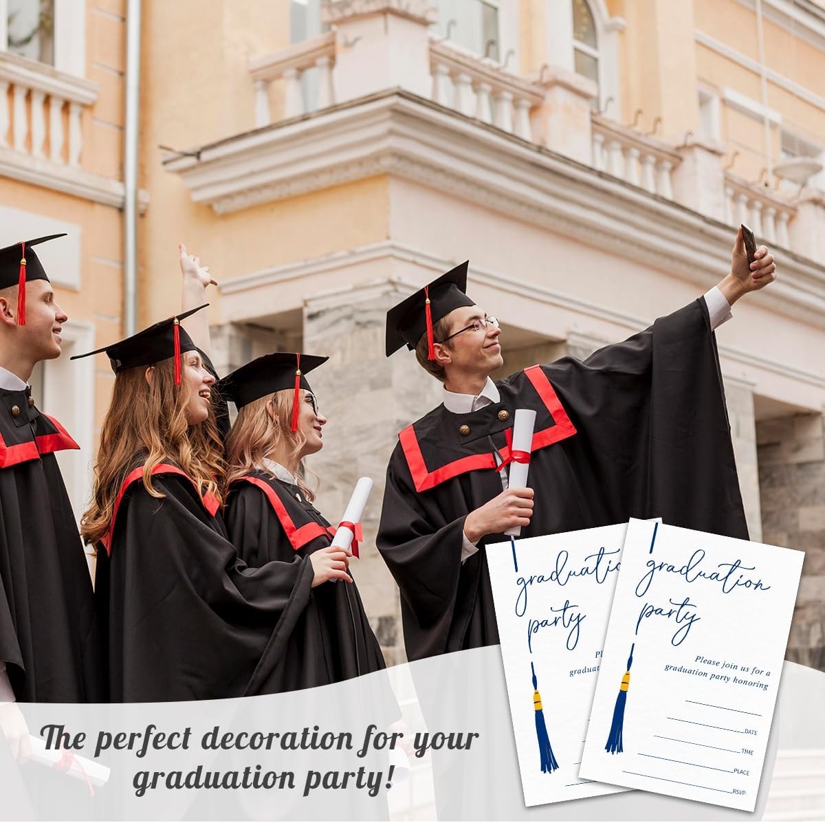 Blue Graduation Invitation Cards With 20 Envelopes