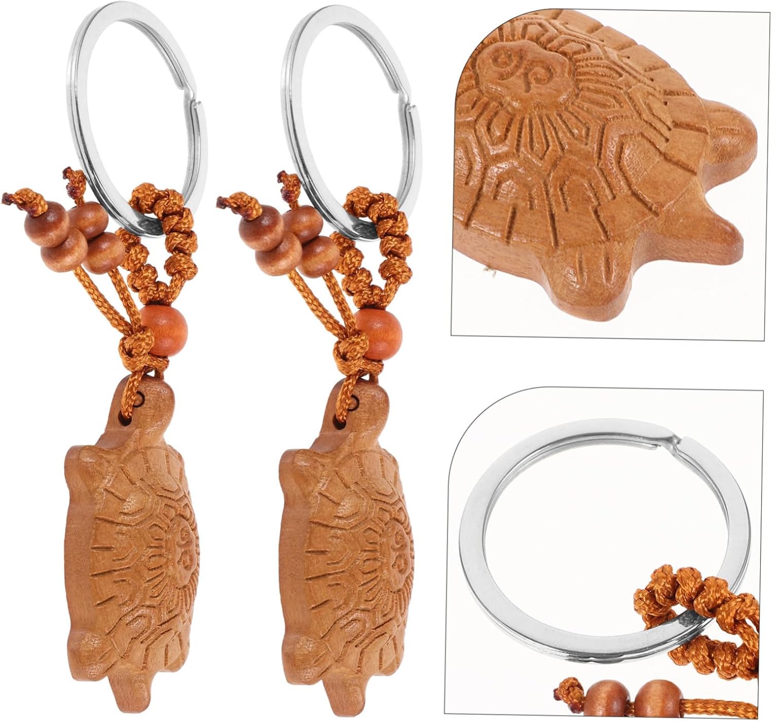 SOIMISS Wooden Turtle Keychain Car Accessory