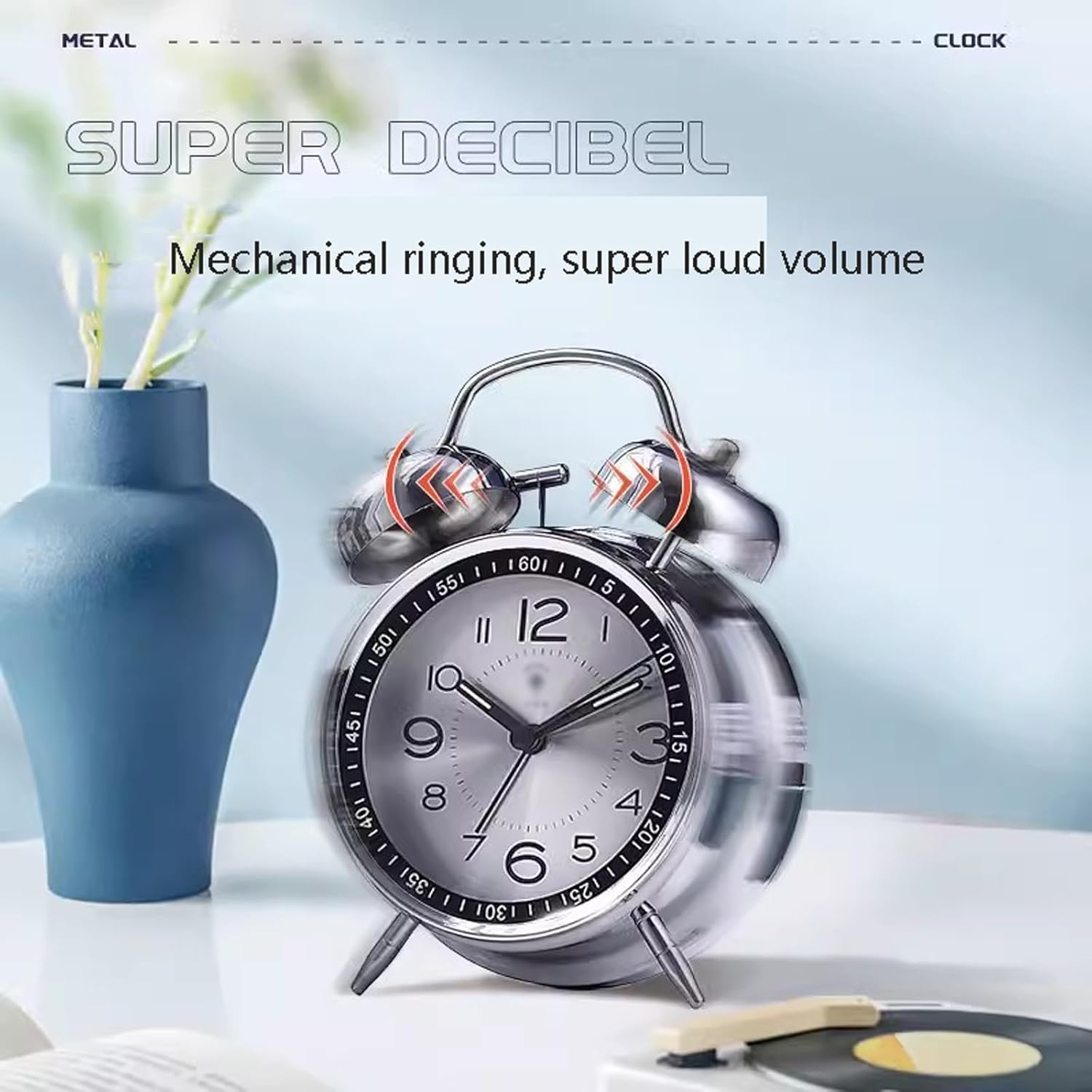 Digital Alarm Clock with Double Bell and Backlight
