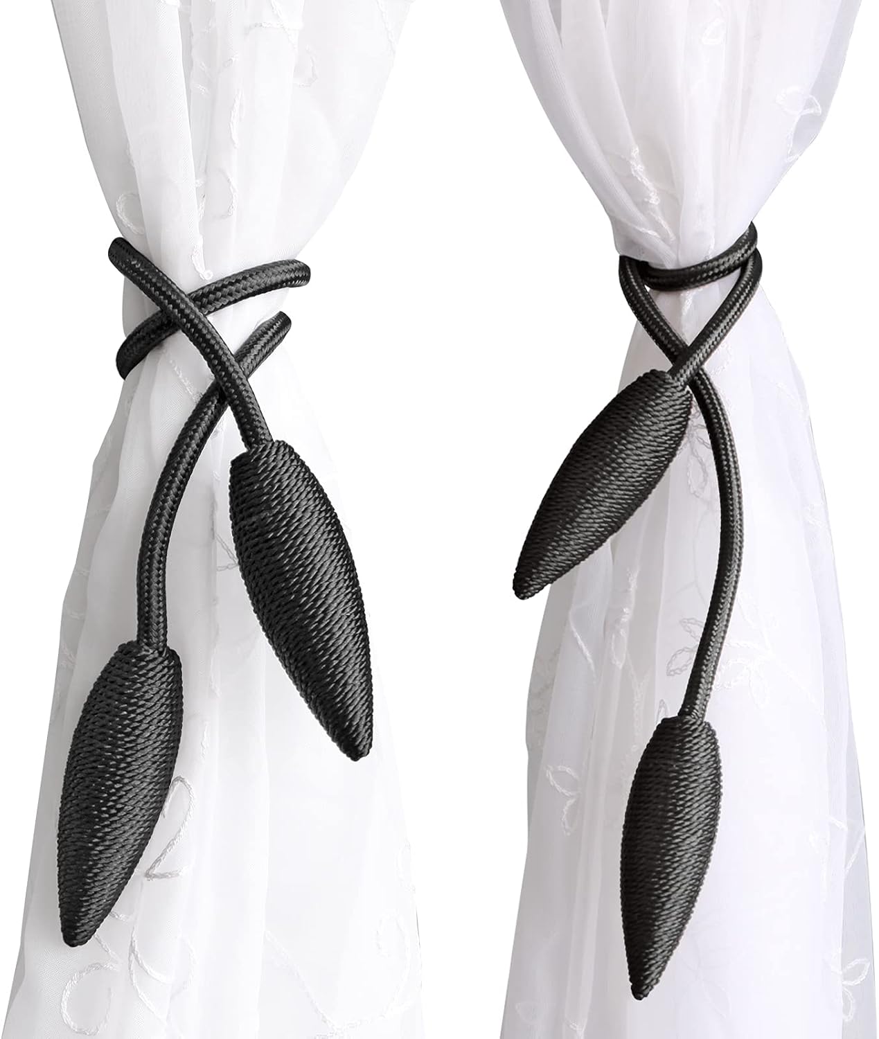 Valea Home 4 Pack Black Curtain Holdbacks