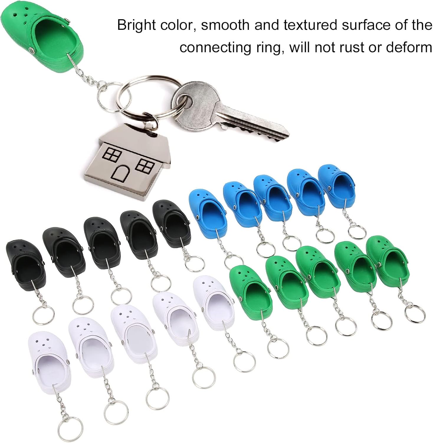 20 Pcs Mini Silicone Shoe Keychains Set
