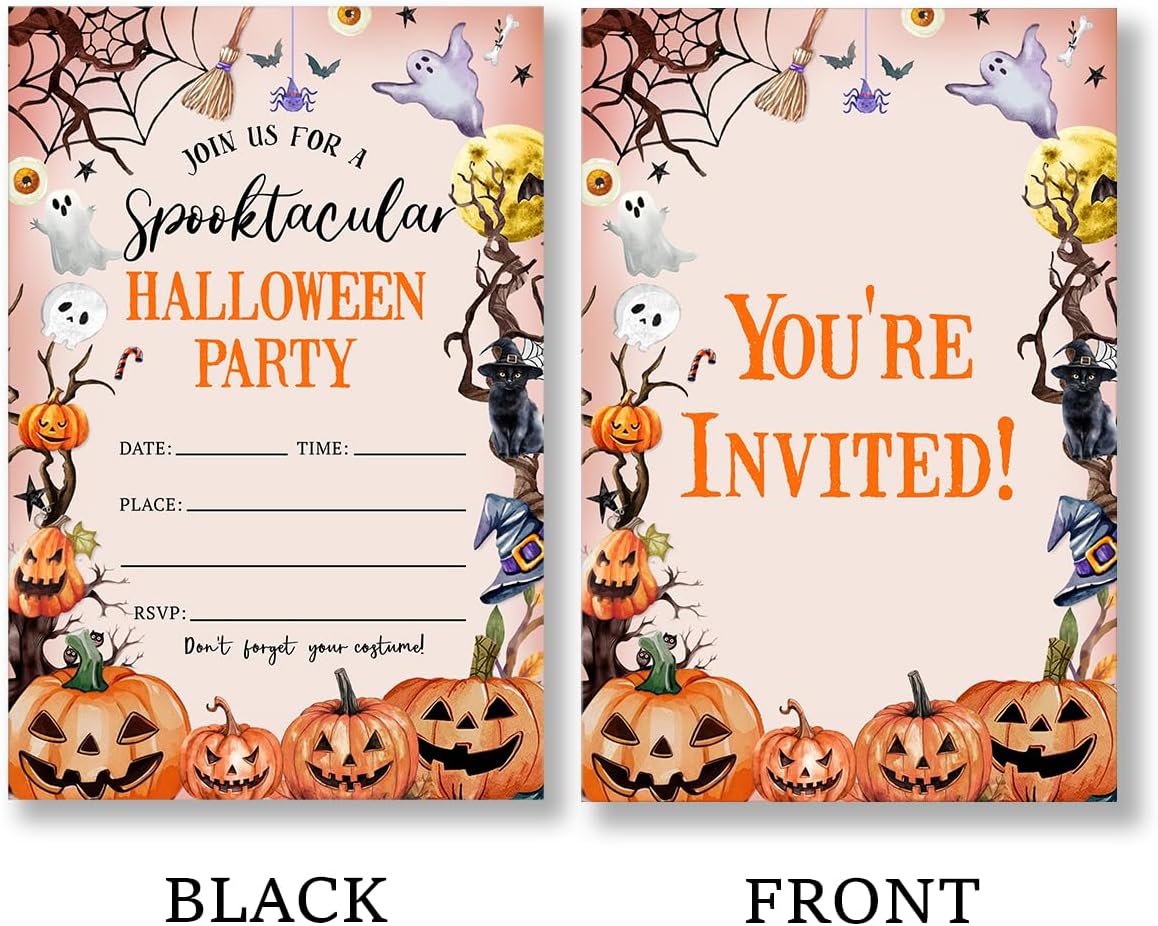 Halloween Party Invitations Set of 20 with Envelopes