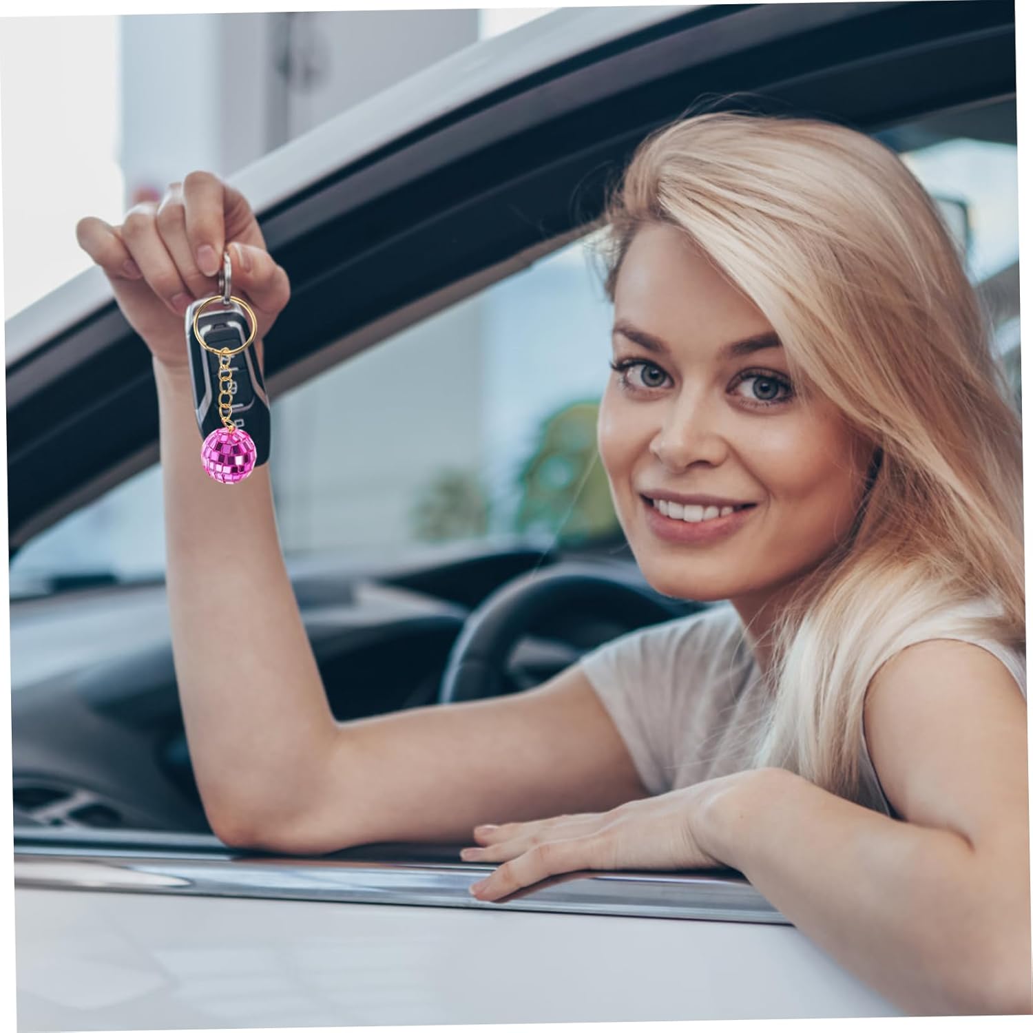 Small Disco Ball Keychain for Car Decoration