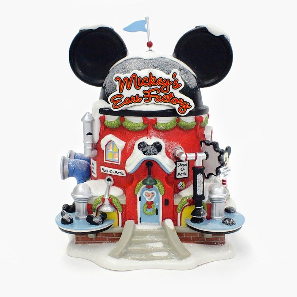 Department 56 North Pole Village Mickey Ear Factory Miniature Lighted Building