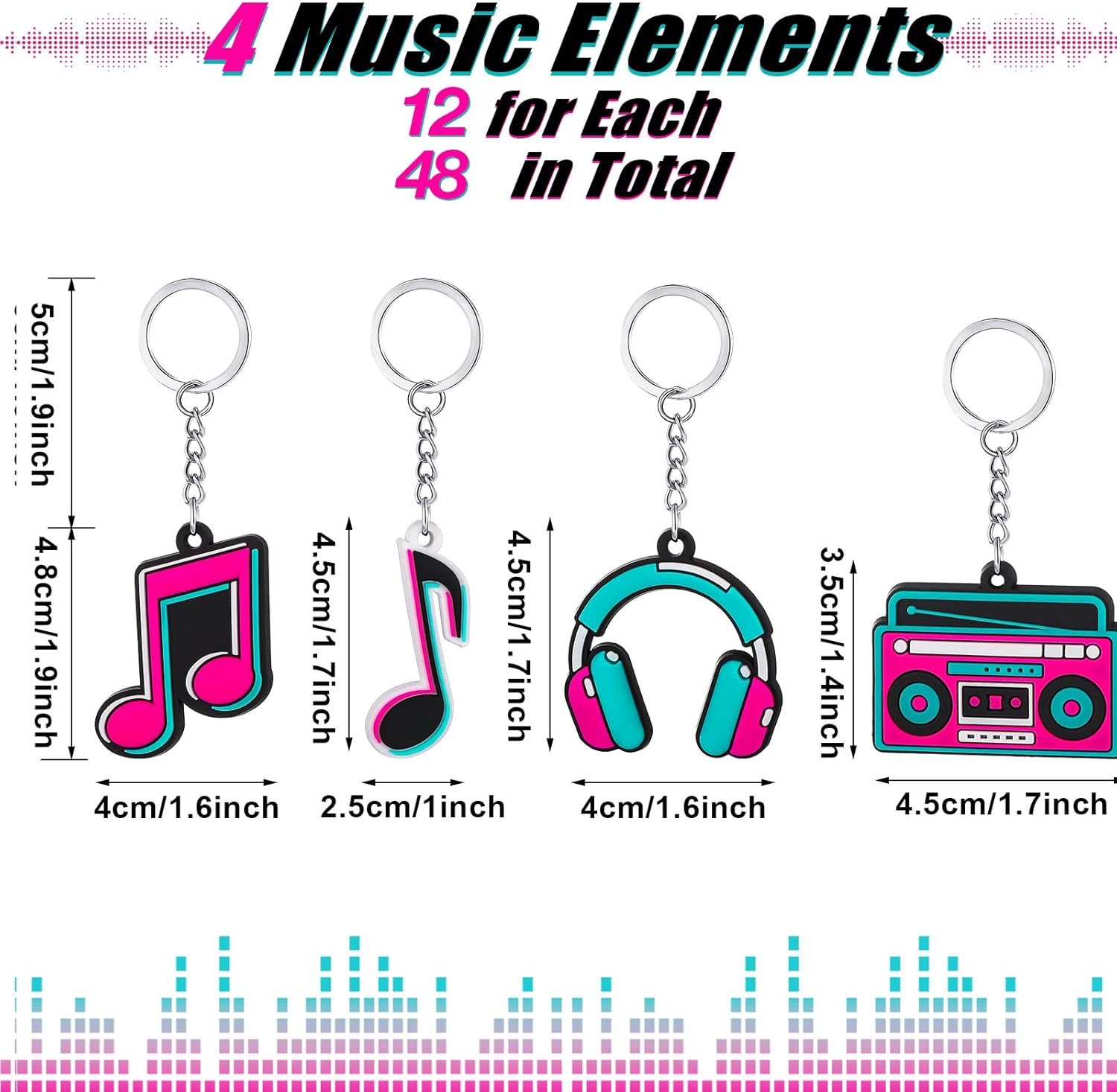 Fumete Music Keychain Back to School Party Favor
