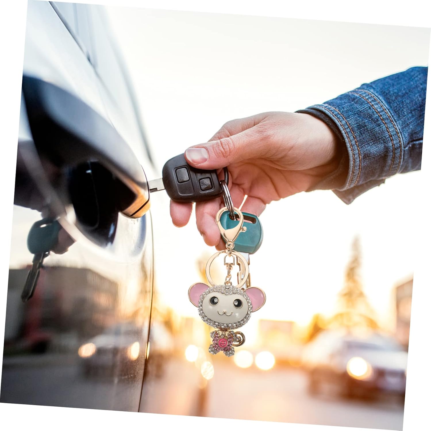 Operitacx 2pcs Monkey Keychain Metal Key Ring