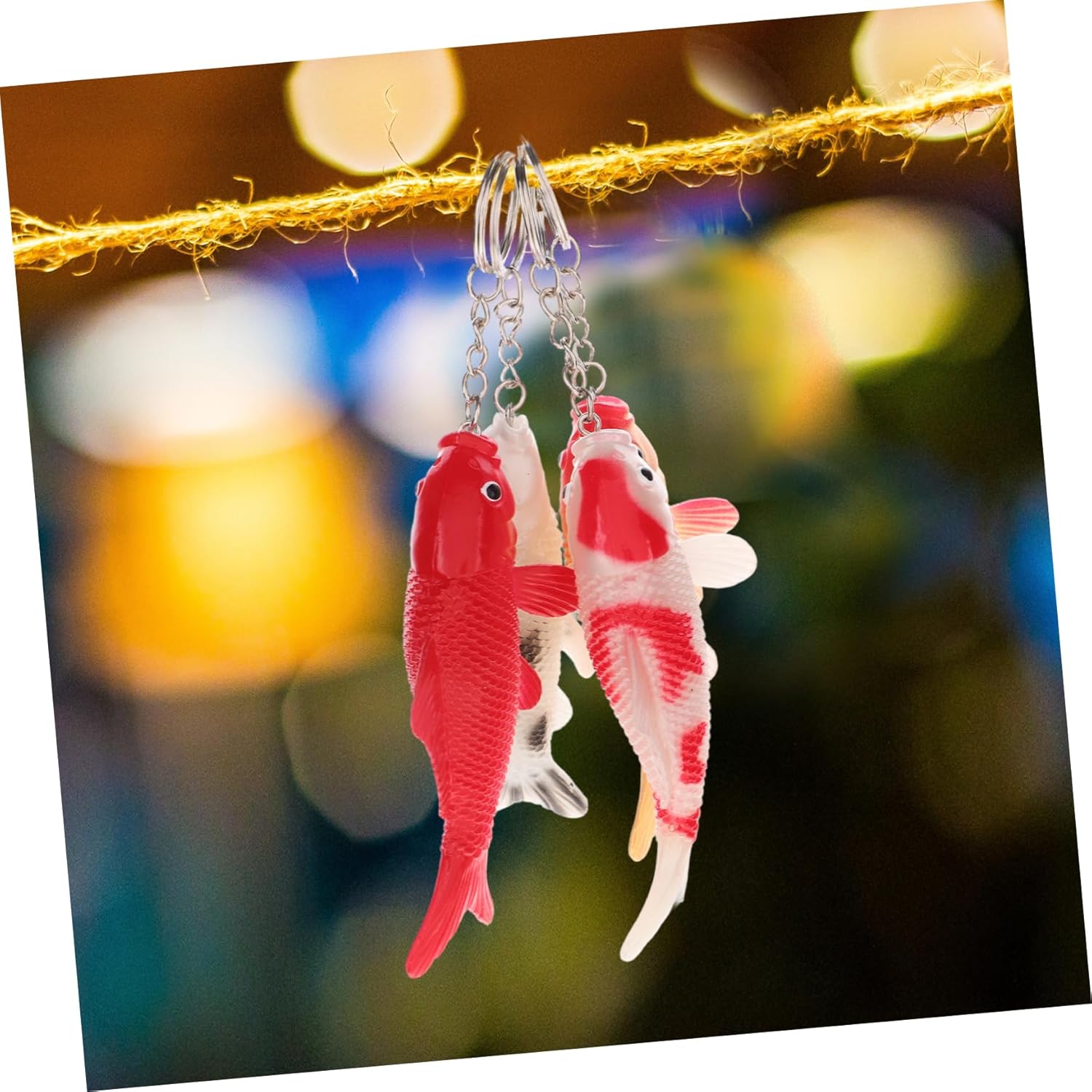 Garneck 4pcs Colorful Koi Fish Keychains