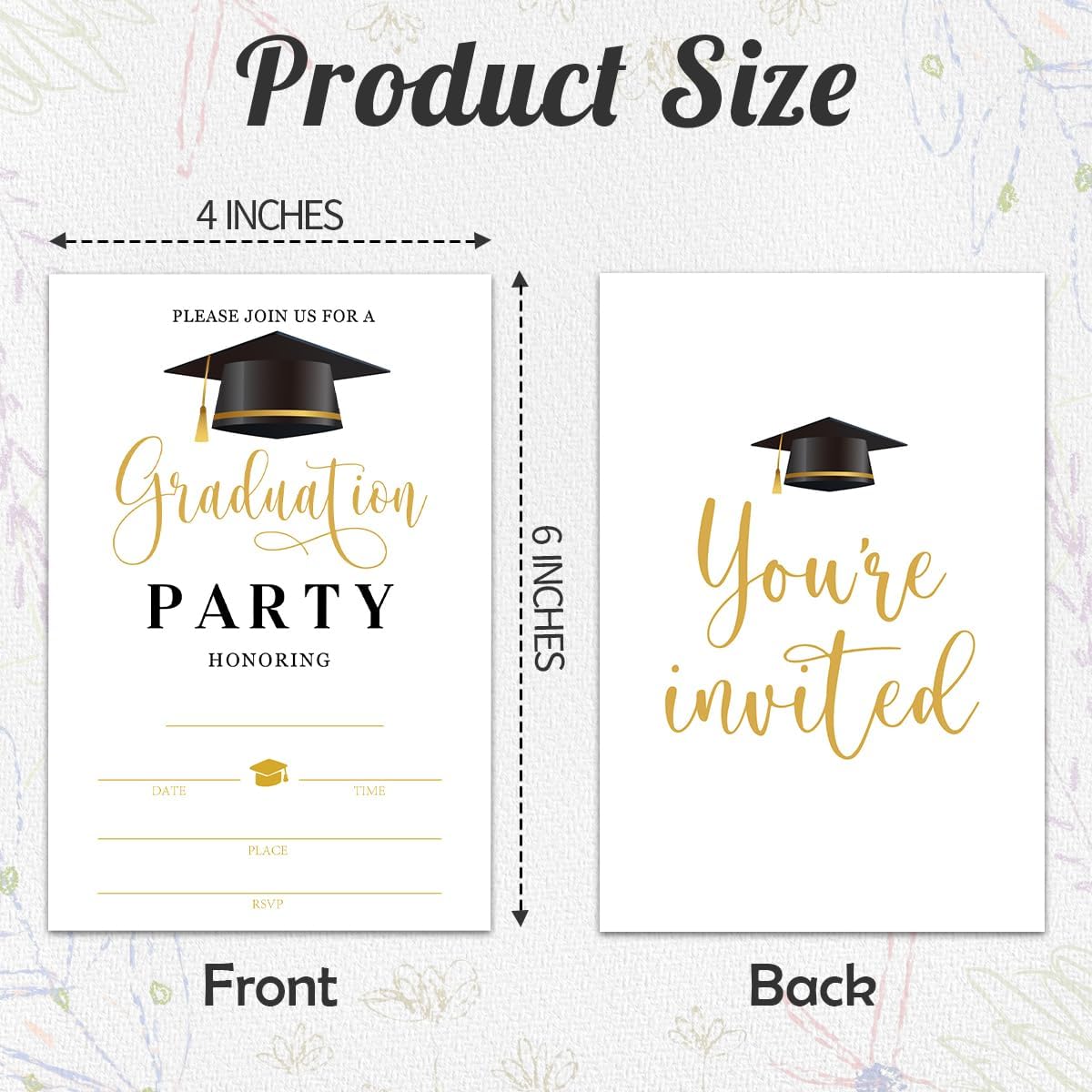 Graduation Invitation Cards With 20 Envelopes