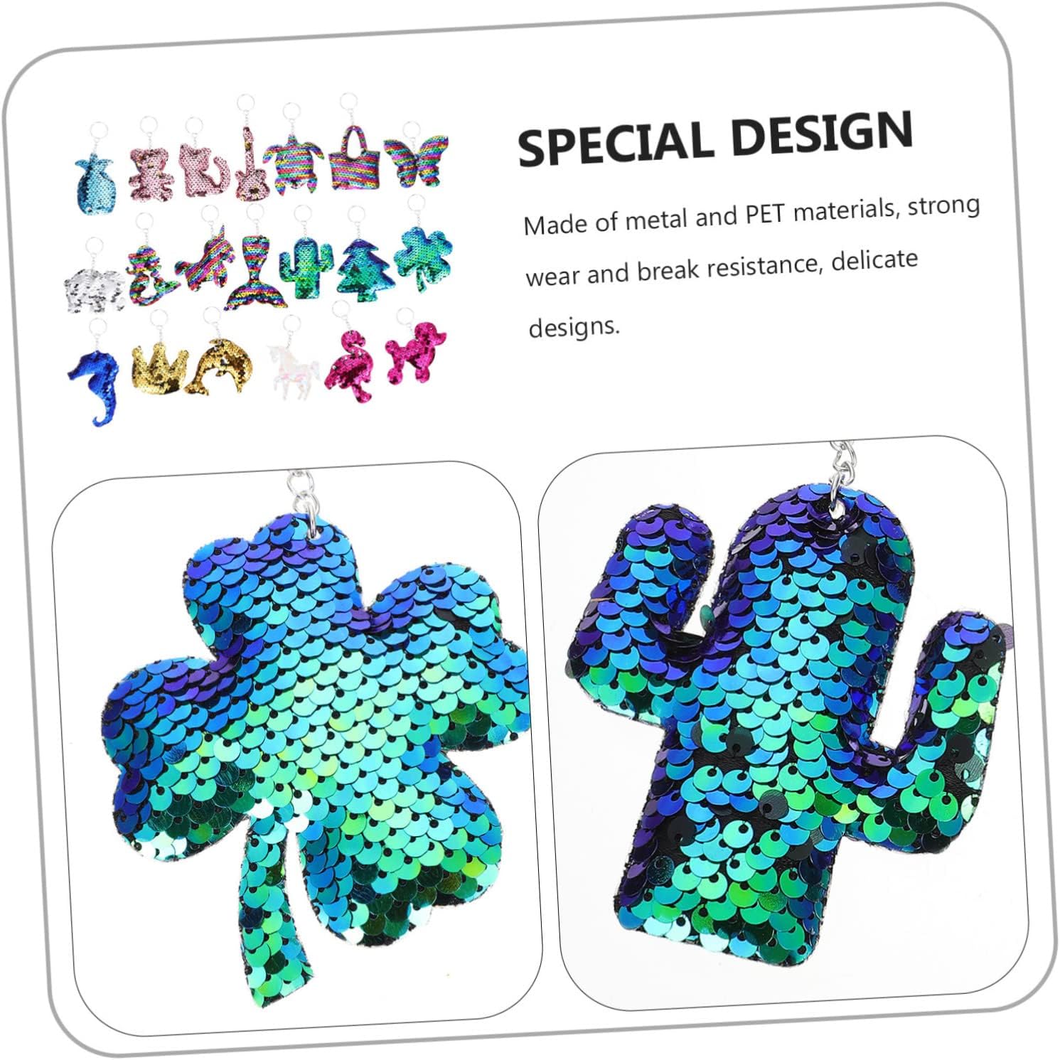 Cabilock Glitter Sequin Keychain for Car and Party Favors
