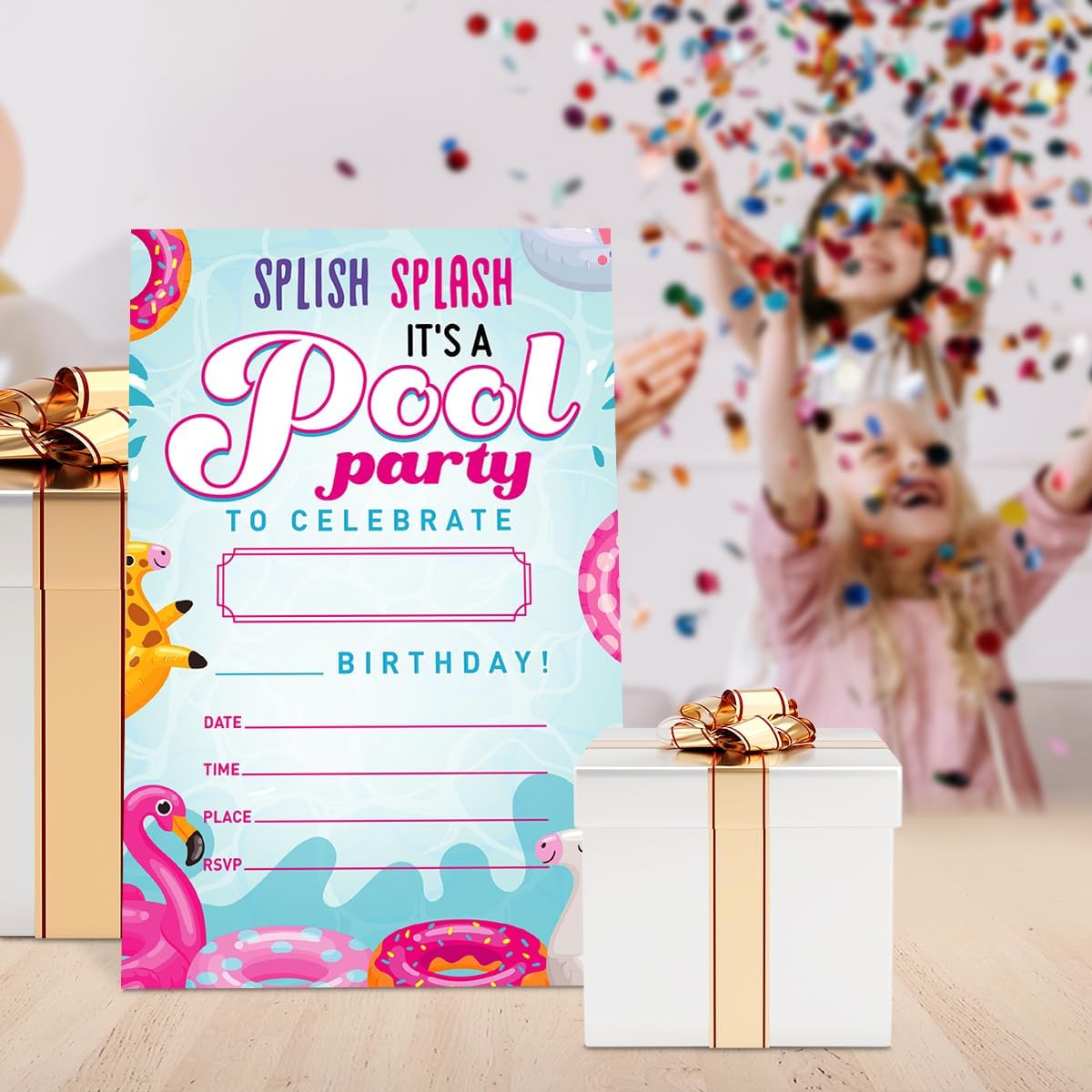 Birthday Invitations Pool Party Set of 20 with Envelopes
