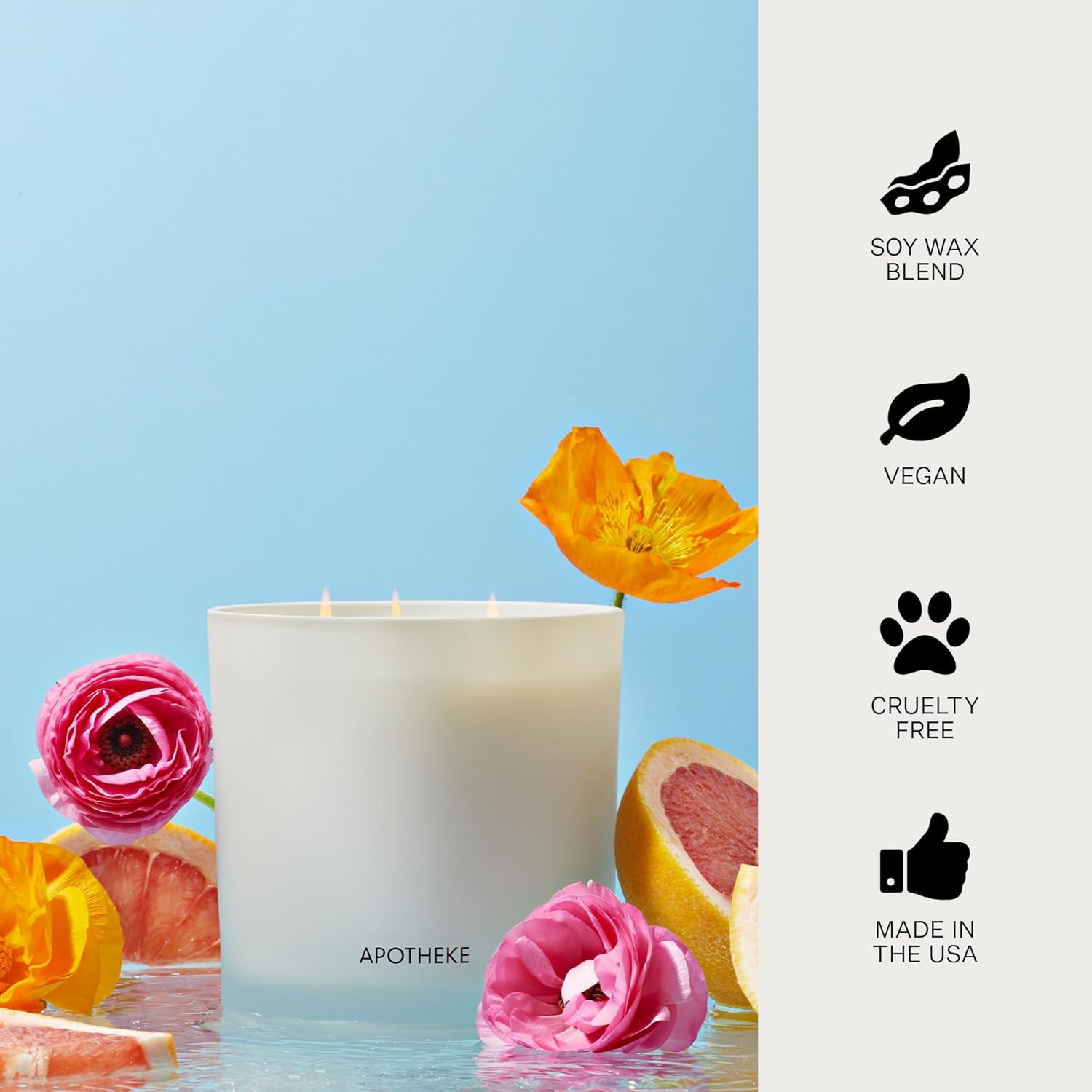 APOTHEKE 3-Wick Sea Salt Grapefruit Candle