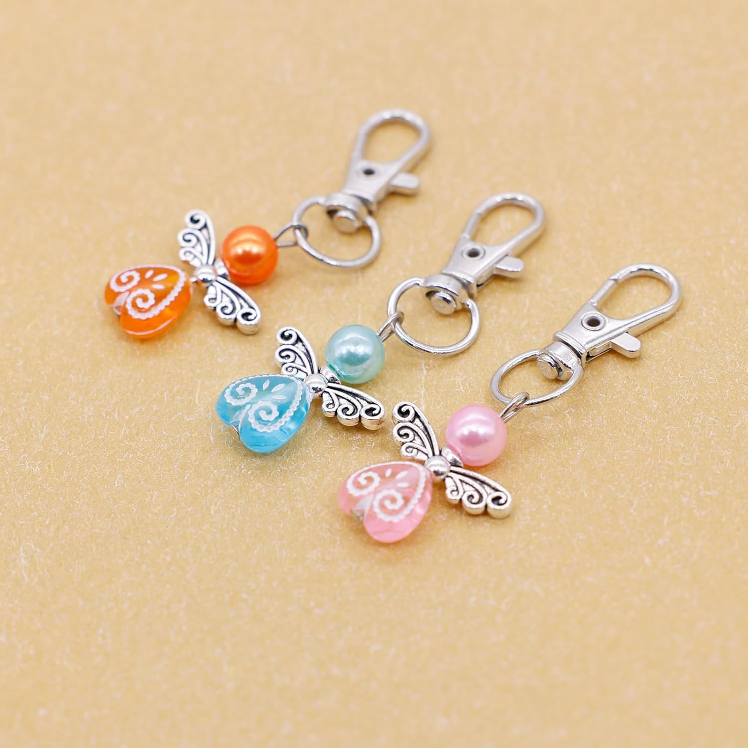 30 Pack Guardian Angel Keyrings Small Lucky Charms