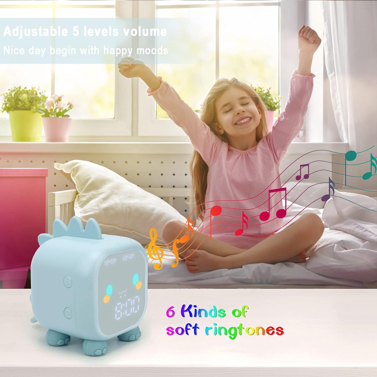Kids Dinosaur Alarm Clock with Night Light
