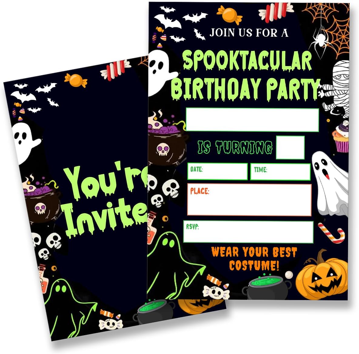 Halloween Party Invitations with Envelopes Set of 20 Double Sided 1