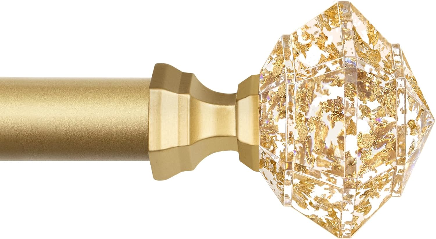 TONIAL Telescoping Window Rods 48-84 Inch Luxury Gold Diamond Finial