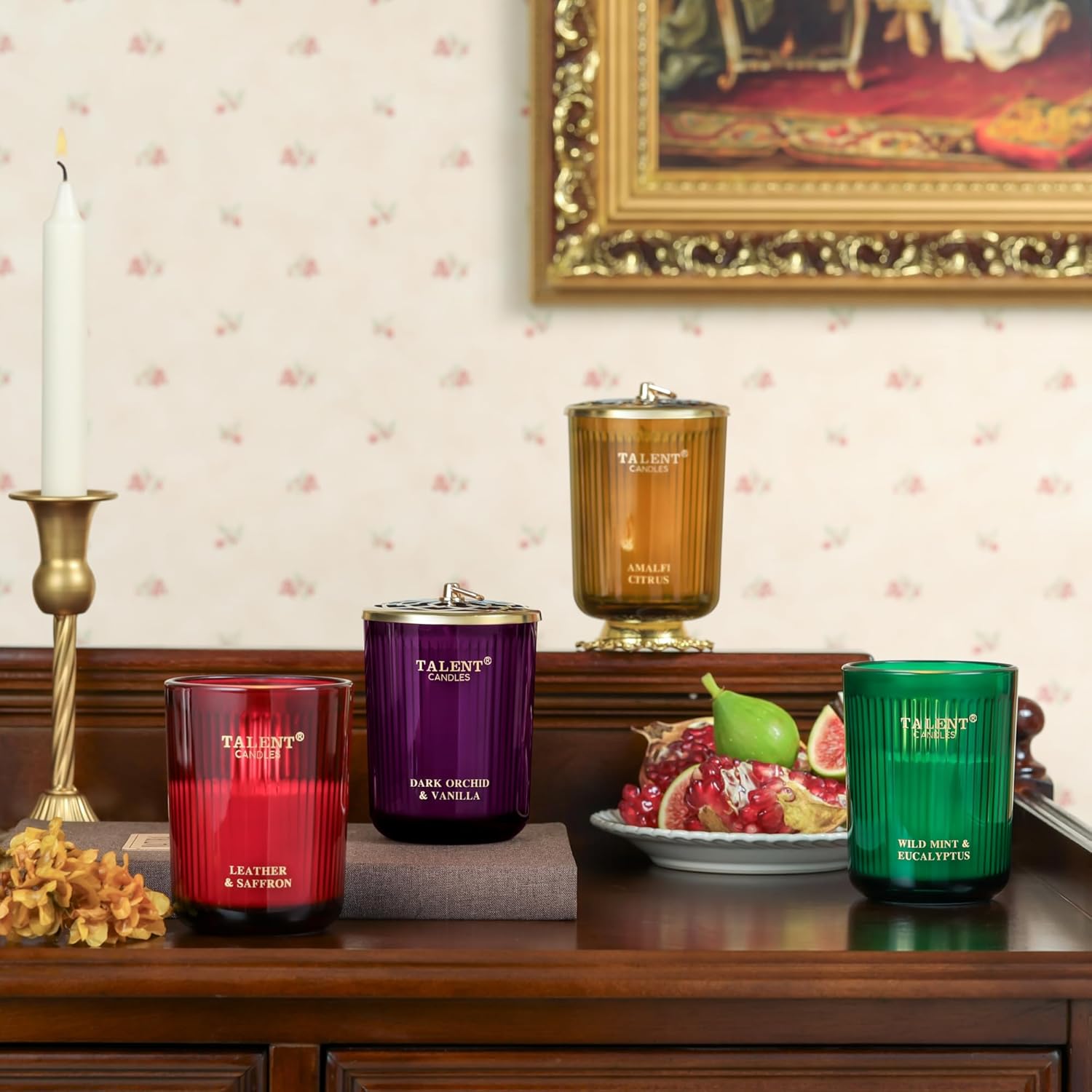 TALENT CANDLES Jar Candles with Leather and Saffron Scent