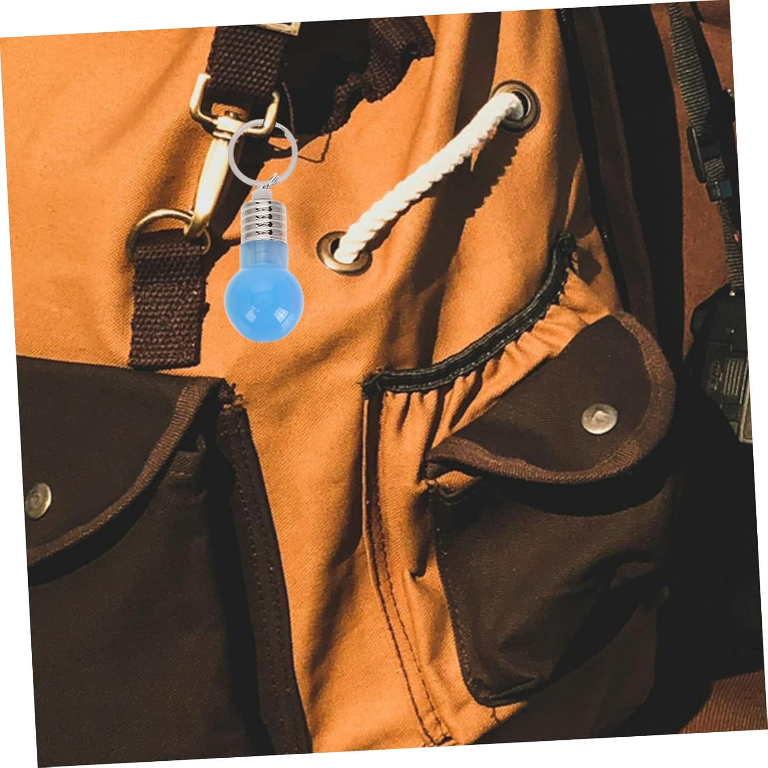 LED Bulb Key Chain with Light and Sound for Bags and Backpacks