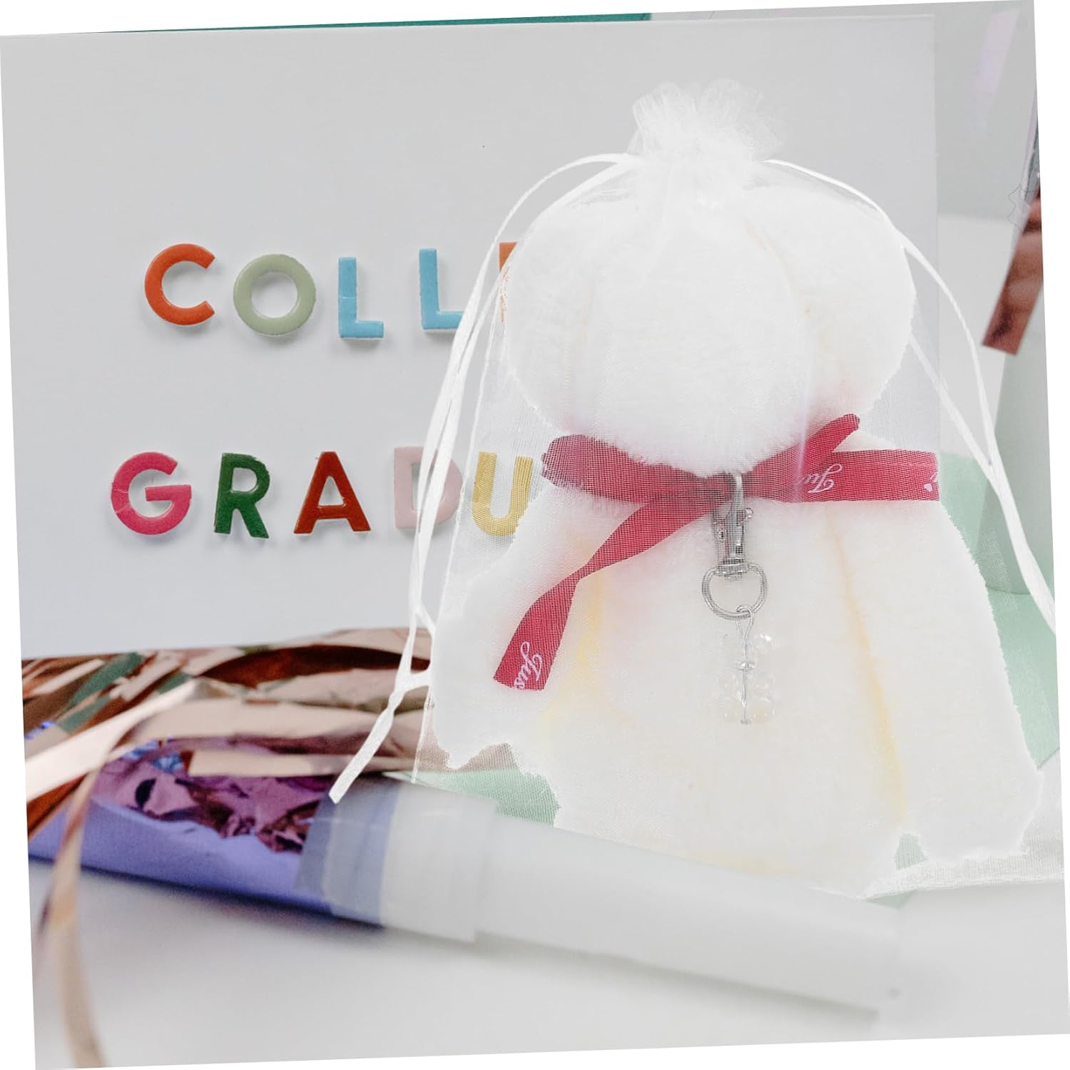 Graduation Party Bear Towel Keychain Set