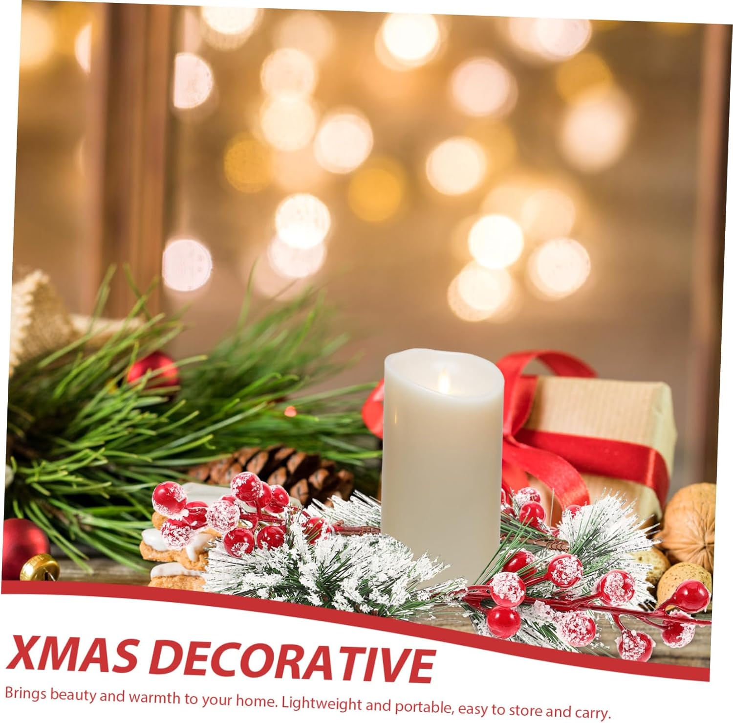Christmas Candle Wreath for Holiday Pillar Candles