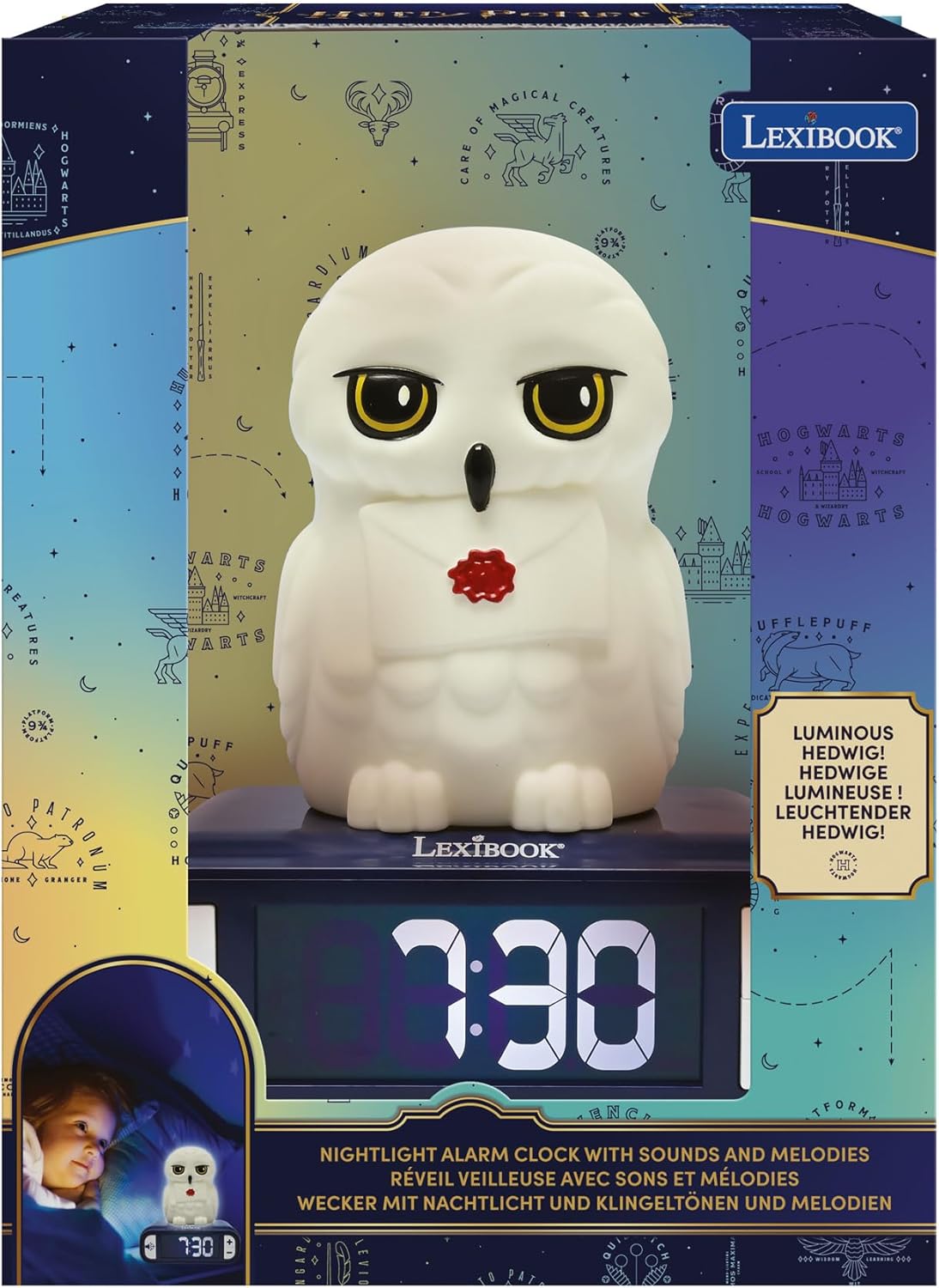 LEXiBOOK Hedwig Nightlight Alarm Clock