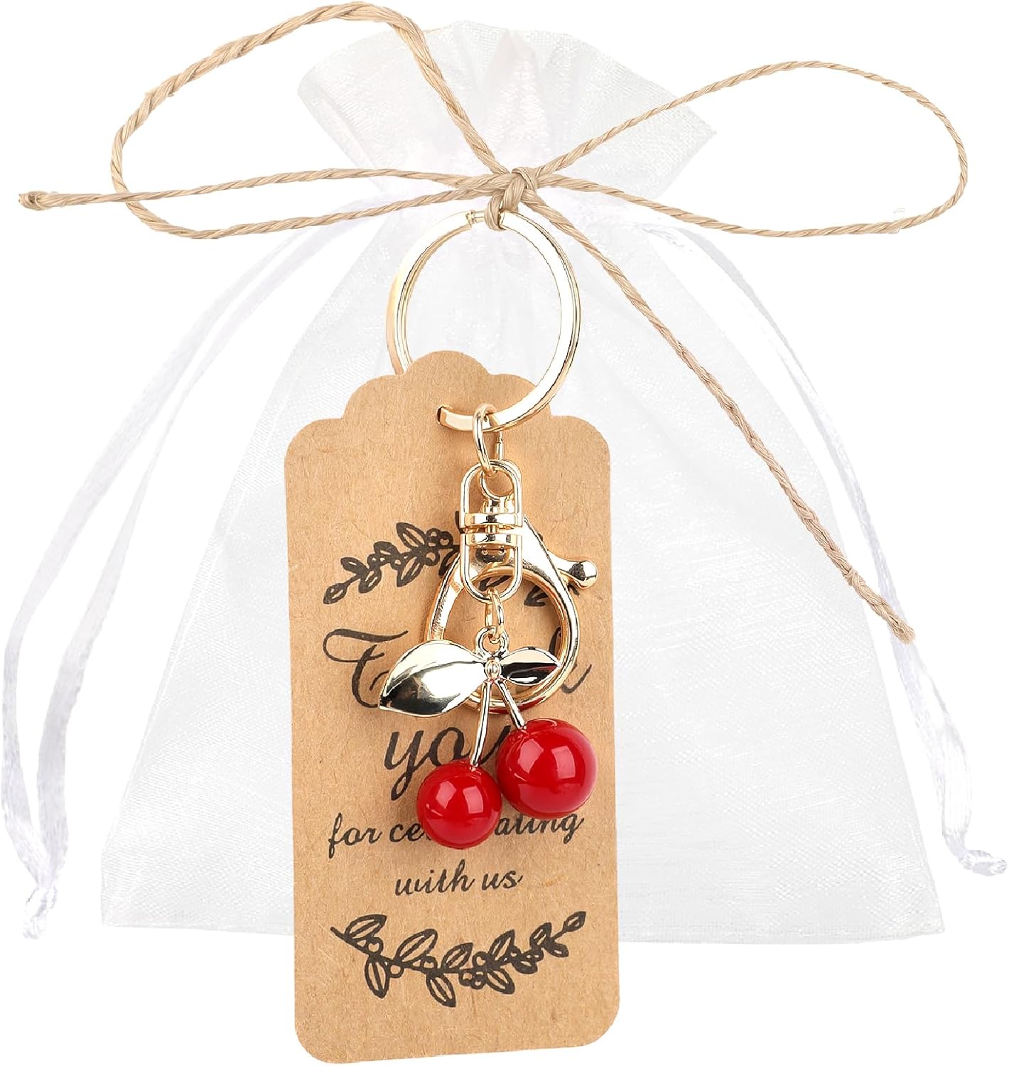 20 Set Cherry Keychains Party Favor Set