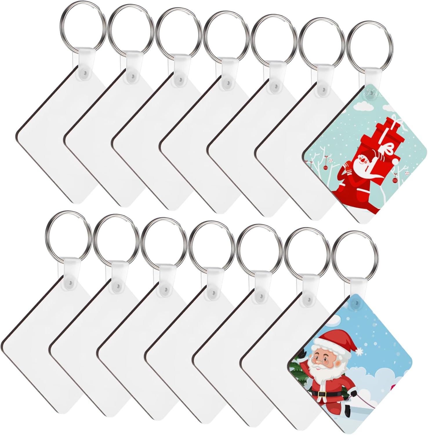 Gadpiparty 40pcs Acrylic Keychain Blanks for Sublimation and DIY Keychains