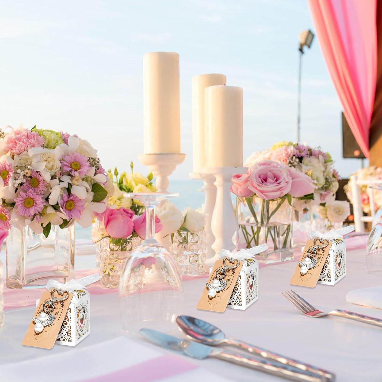 Pack Of 24 Wing Charm Keychains With Organza Bags