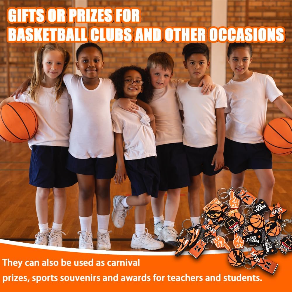 Pack of 27 Basketball Keychains for Boys and Kids