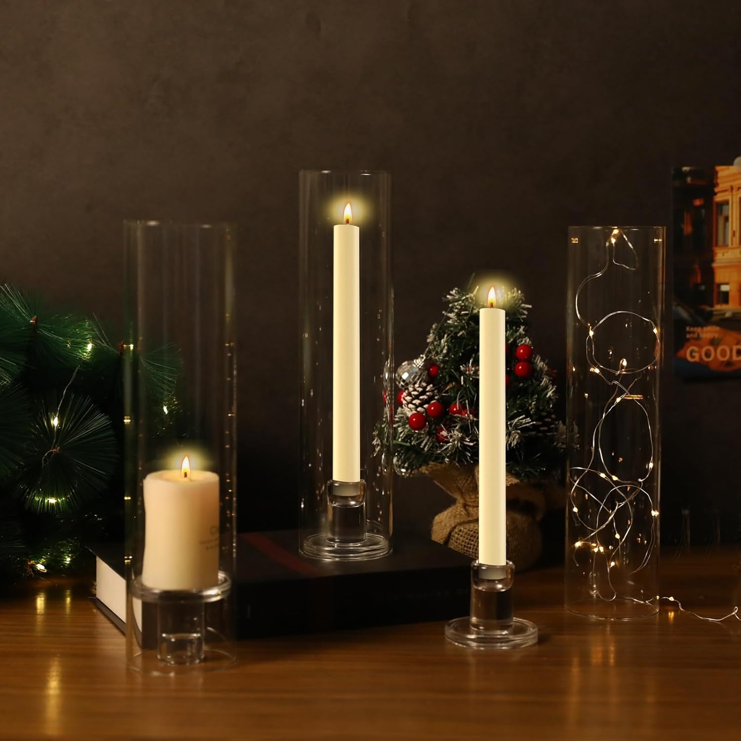 6pcs Hurricane Glass Candle Holders for Candlesticks