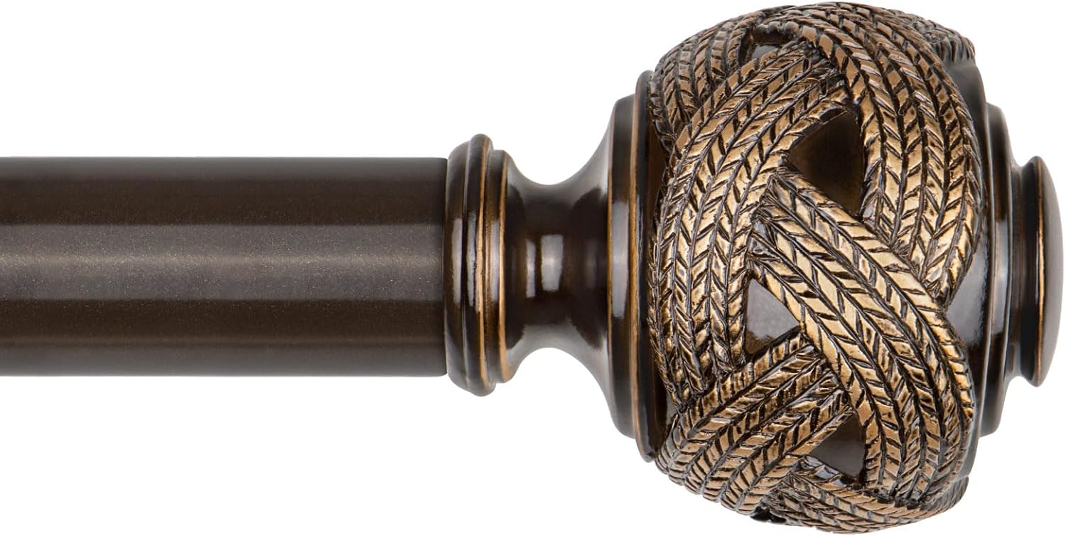 USFOOK Bronze Curtain Rods 32-58 Inches Splicing Design