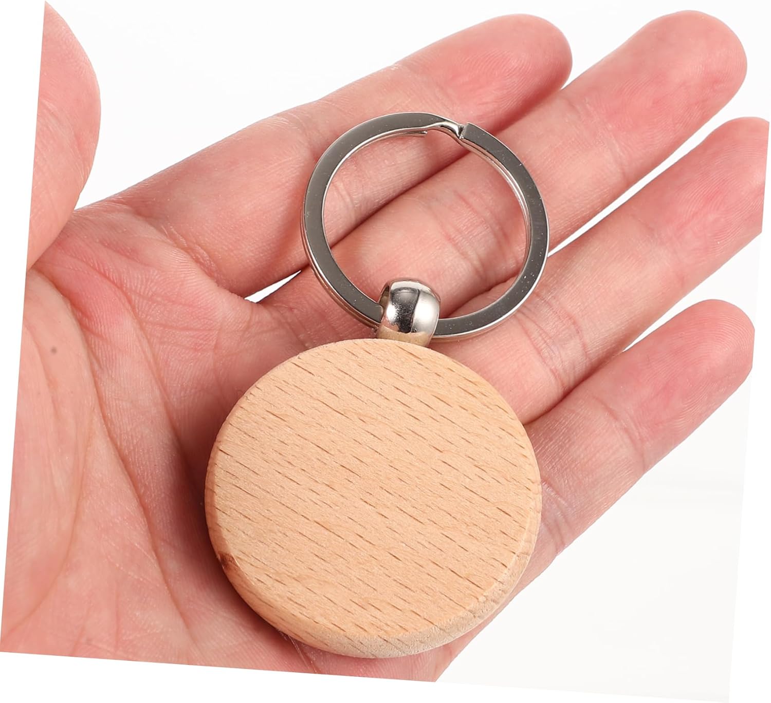 Housoutil 30pcs DIY Wood Keychain Blanks for Personalization Projects