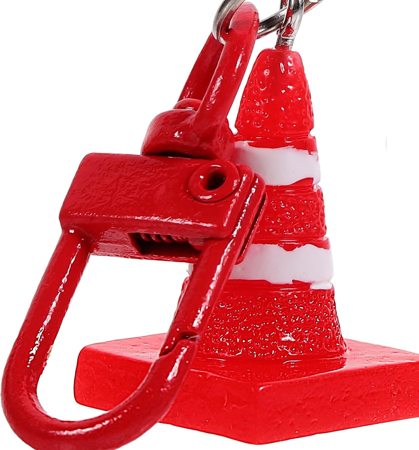 8Pcs Fun Traffic Cone Keychains - Vibrant Design