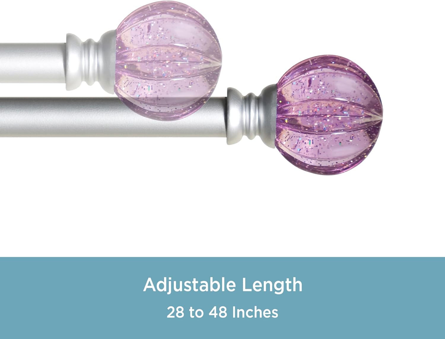 Kenney KN81685 Estrella Purple Sparkle Window Curtain Rod