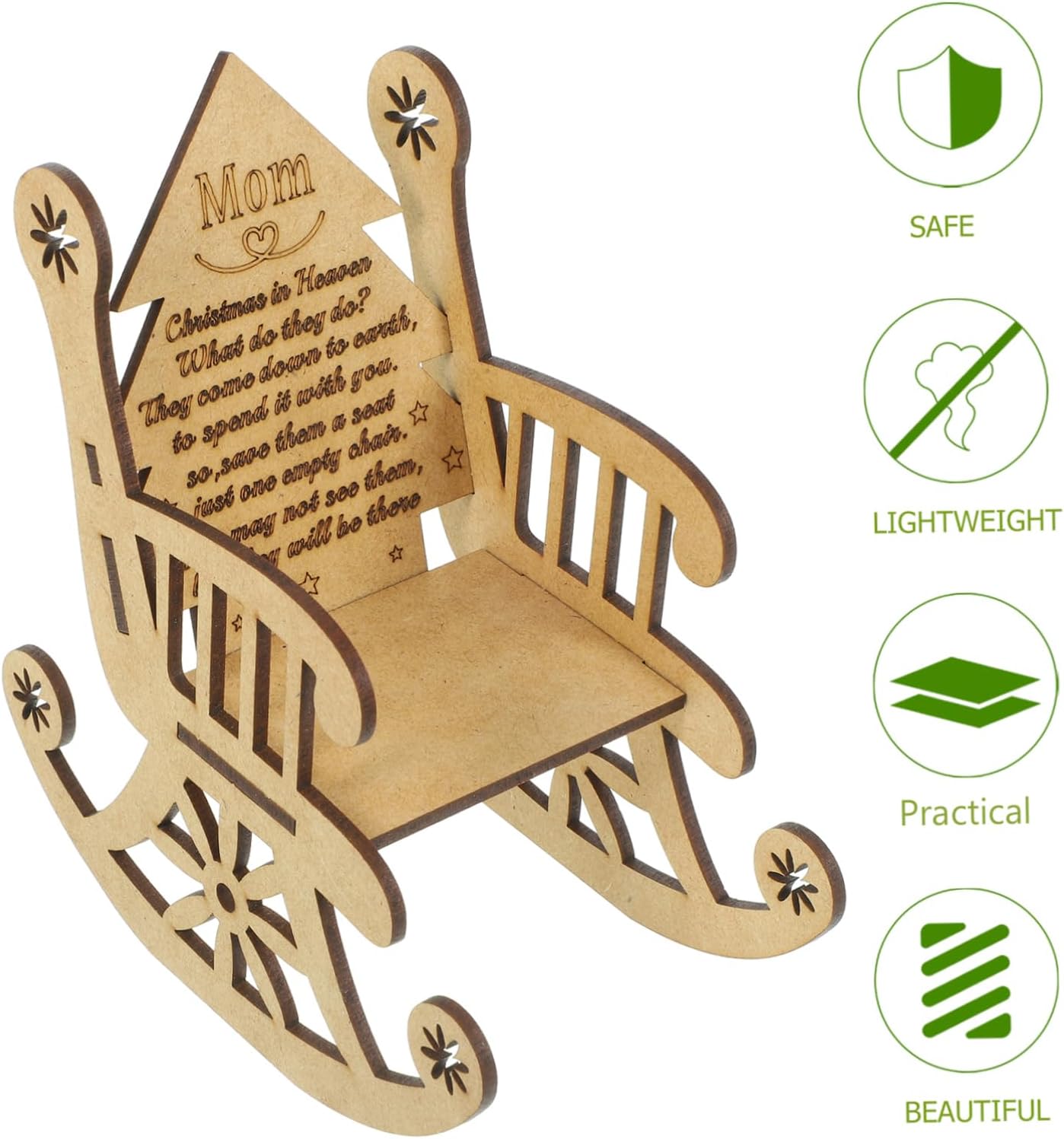 Christmas Wooden Candleholder Chair Shape Decor