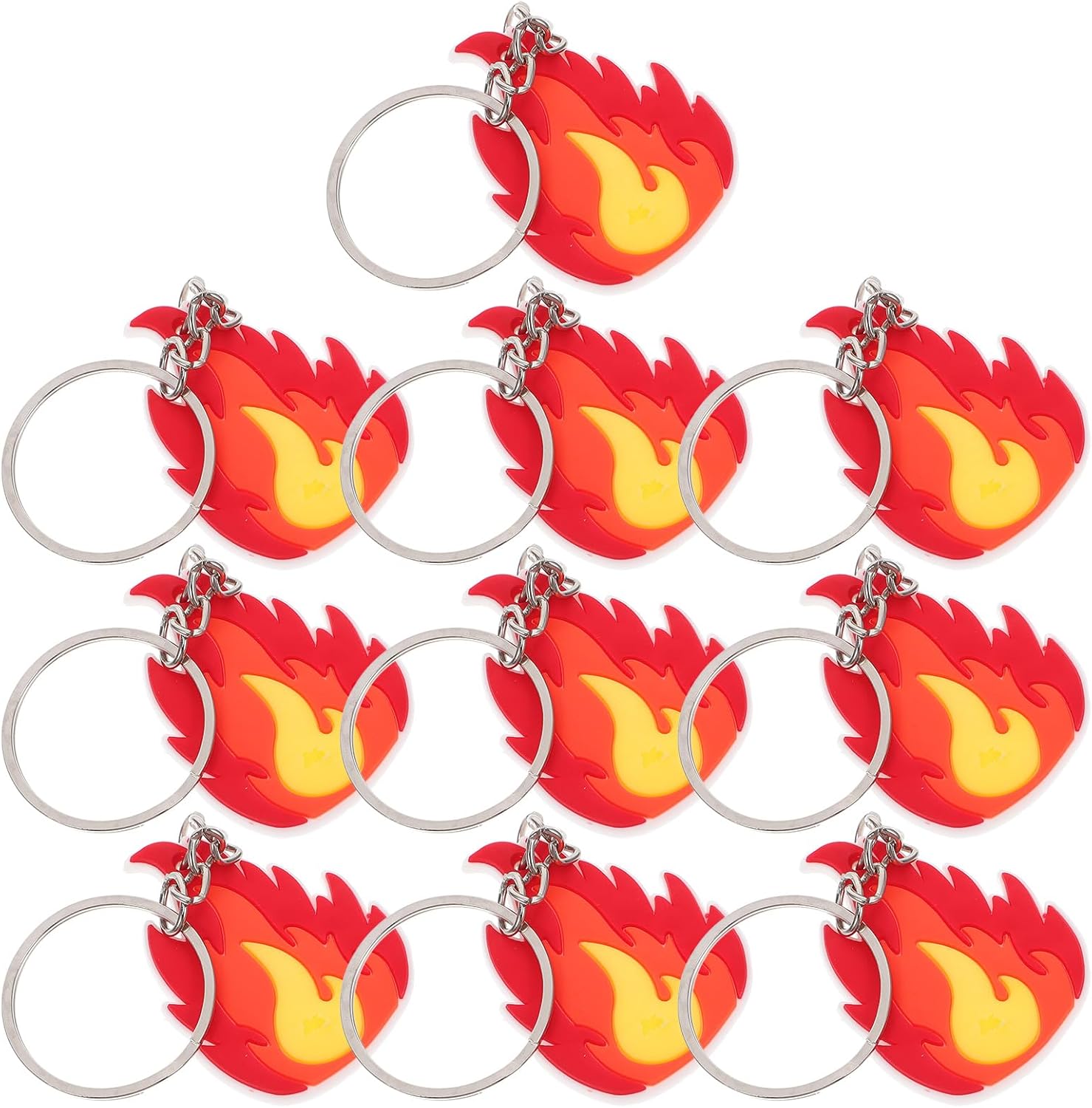 LUOZZY 50 Pcs Flame Fire Keychain Charms