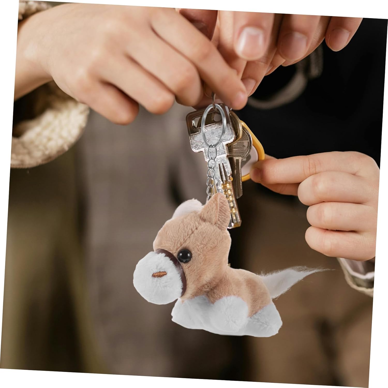 12pcs Cute Plush Animal Keychains for Decor and Gifts