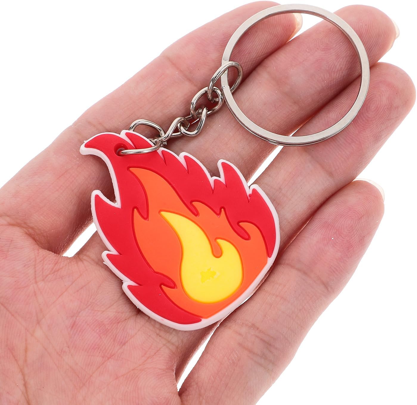 LUOZZY 50 Pcs Flame Fire Keychain Charms