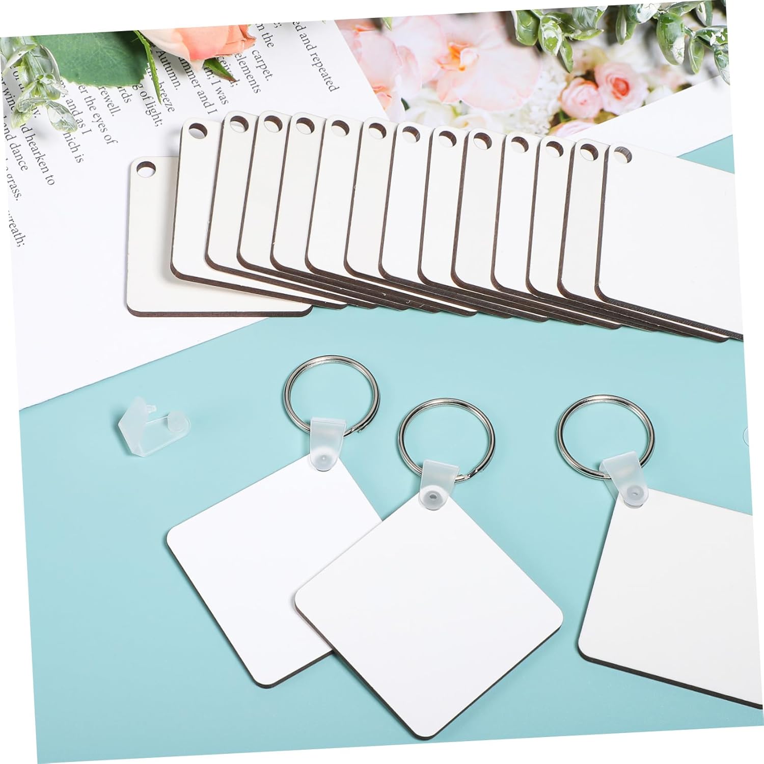 Gadpiparty 40pcs Acrylic Keychain Blanks for Sublimation and DIY Keychains