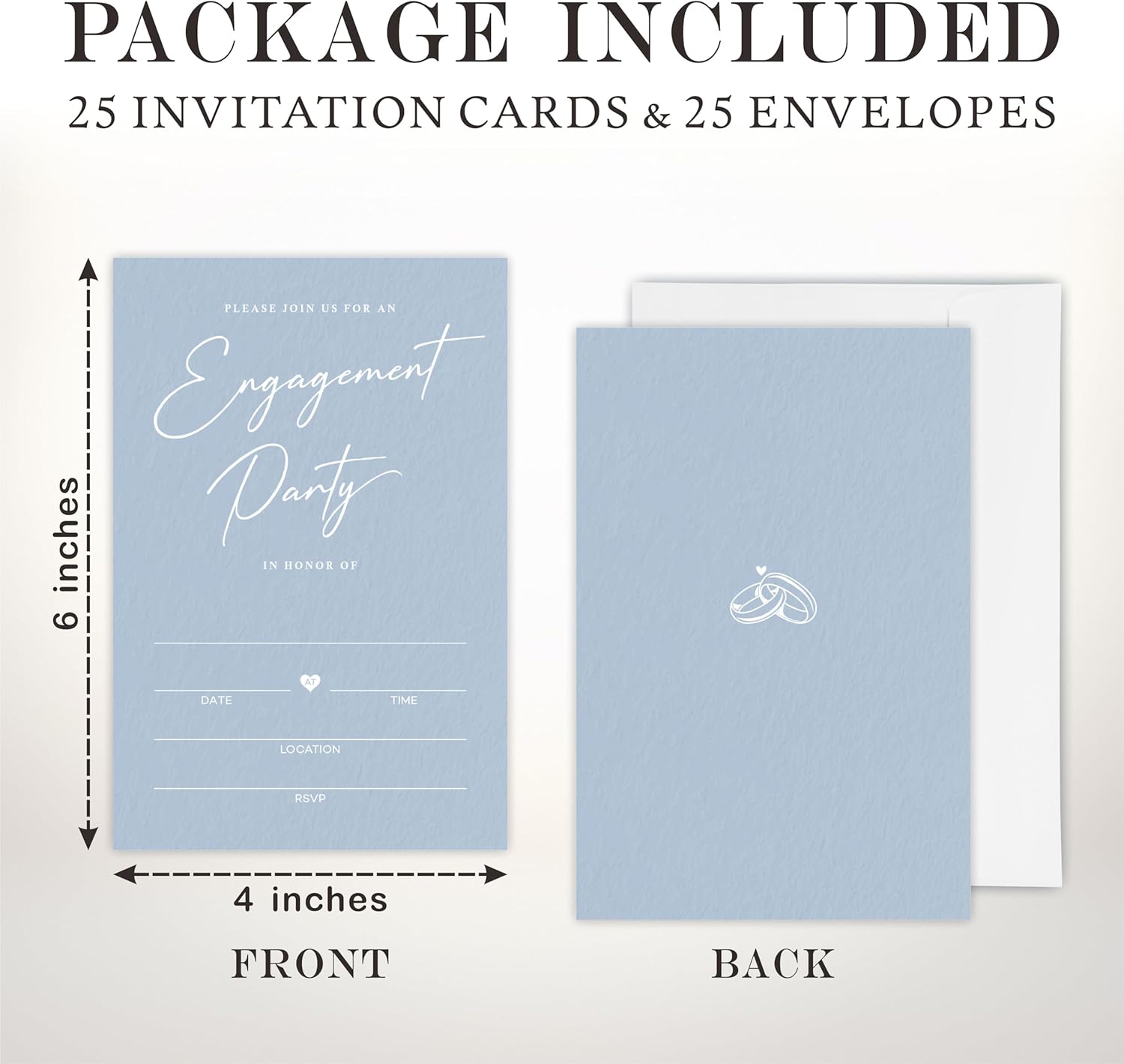 TPYEN 25 Engagement Party Invitations with Envelopes