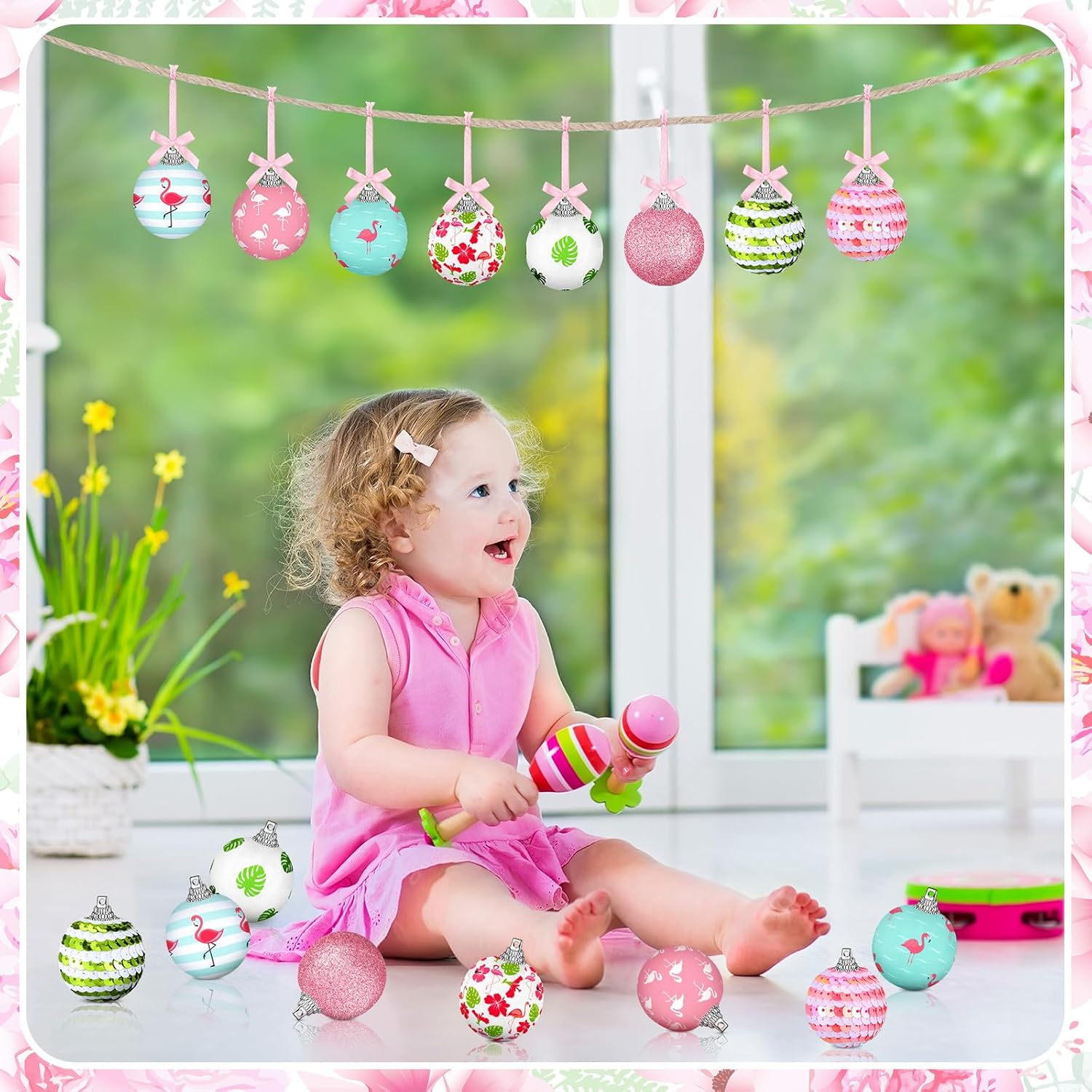 Zeyune 16 Pcs Tropical Hanging Ornaments