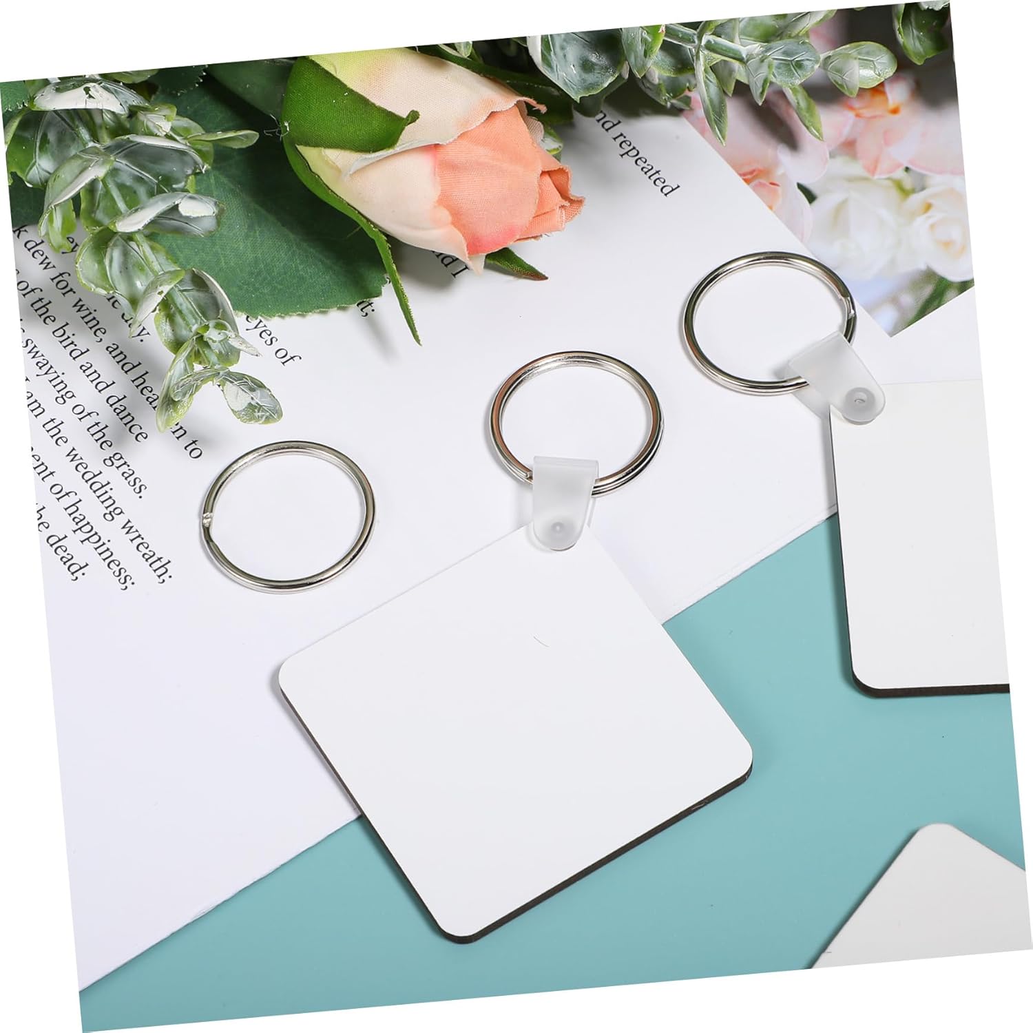 ARTIBETTER 40pcs Double-sided Keychain Blanks for Custom Keychains