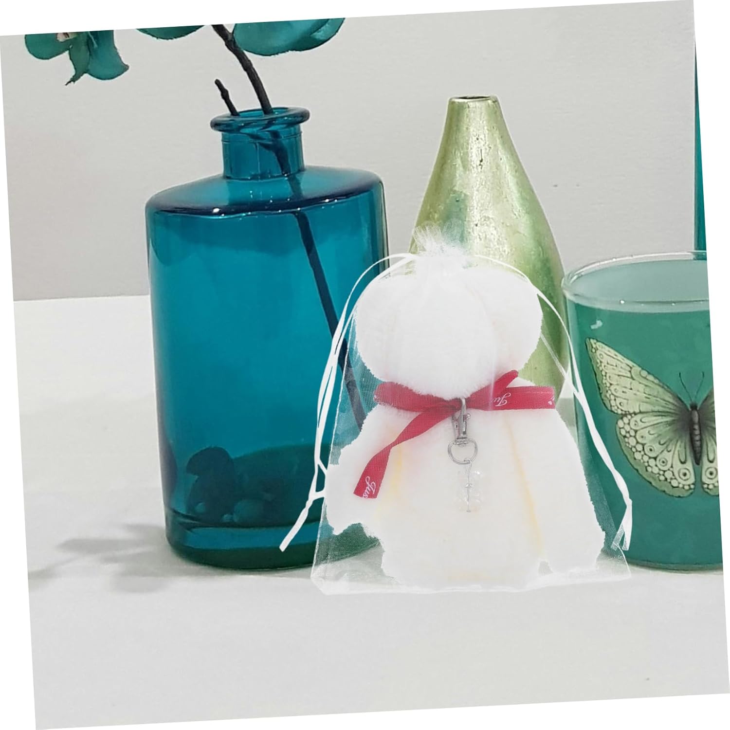 Baptism Party Favors Bear Towel Keychain Set